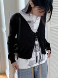 Milan Strap Boucle Crop Long Sleeve Cardigan