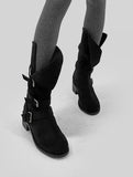 1143 Fold Suede Mid Boots (5cm)