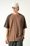 Carved Two Tone Pigment Short Sleeve