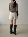 [Tie SET] Sheep V-neck Knit T-shirt