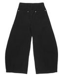 SOLID COTTON CURVED PANTS