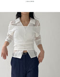 Pearl off-shoulder half T-shirt