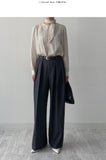 [Belt SET] With Two Tuck Wide Slacks