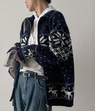 Nordic Cowichan Overfit Knit Zip-up
