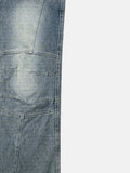 Paneled Incision Wide Denim