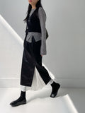 Ribbed wrap see-through layered t-shirt