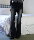 Blue black span bootcut jeans