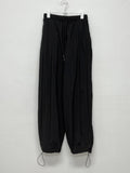 Pleats Nylon Jogger Wide Pants