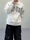 Brush letter cotton jacket