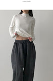 Soft Mock Neck Knit T-shirt