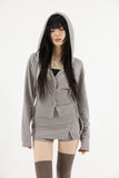 Ari snap hood zip-up