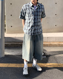 Pigment Dyeing Check Short Sleeve Shirt