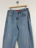 Snap Wide Washed Denim