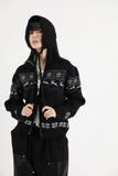 Nordic black knit zip-up