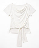 COWL DRAPE TIE TOP
