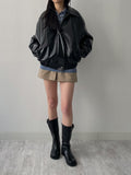 Crocker Glossy Leather Overfit Blouson