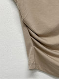 Shirring Cap Mock Neck T-Shirt