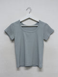 Ravi Ribbed Square Neck Short Sleeve T-Shirt