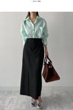 Unbalanced Stripe H-Line Skirt