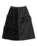 CHECK MIX FRILL SKIRT