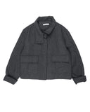 NECK BUTTON CROP COAT