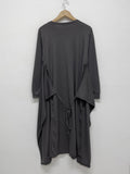 Flat Ribbed Deep-Slit Wrap One Piece