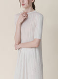 [Premium] Issey Pleated Half Pola One-Piece