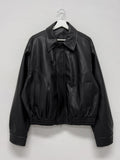 [unisex] Lereve High-Neck Over Fit Leather Blouson