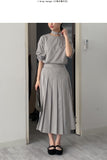 [Setup Available] Pin Pleated Long Skirt