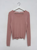 [Plan] Kissing Ribbed U-neck Knit T-shirt