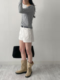 Slub Cotton Shorts