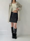 [Lined Pants] Vintage Leopard Mini Skirt