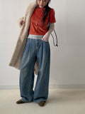 High Neck Double Long Fur Coat