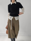 Belted Loose Fit Blouse