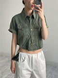 Kota Denim Crop Shirt Jacket