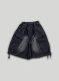 Koo Diagonal Cargo Bermuda Denim