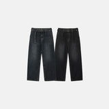 [unisex] Catwashing Belted Pintuck Wide Denim