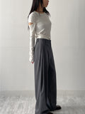 Striped One-Tuck Wide Slacks