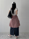 [unisex] Fuzzy Check Overfit Shirt