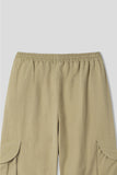 Eyelet half-moon cargo cotton pants