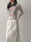 Flower See-through Layered T-shirt