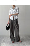 Pintuck Slim Fit Elbow Length Shirt