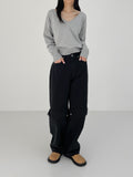 Soft V-neck Crop Knit