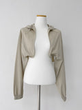 Hooded nylon bolero jumper