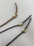 [10mm] Cowhide Chalk Gold Belt