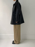 Beaver Crack Half Leather Coat