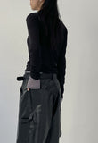 [unisex] Leather Carpenter Bermuda Wide Pants