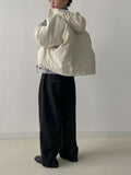 Shirring Hood Crop Padding Jumper