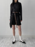 Embossed See-Through Mock Neck T-Shirt