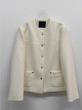Snap half tweed jacket